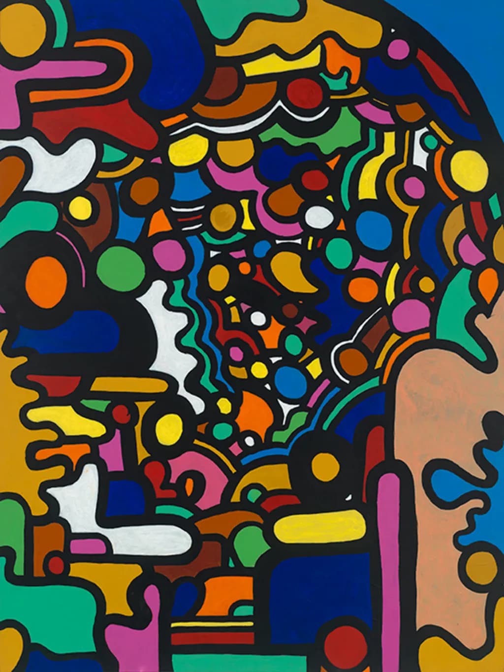 Vibrant Whirlwind: A Kaleidoscope of Colorful Shapes and Energetic Patterns