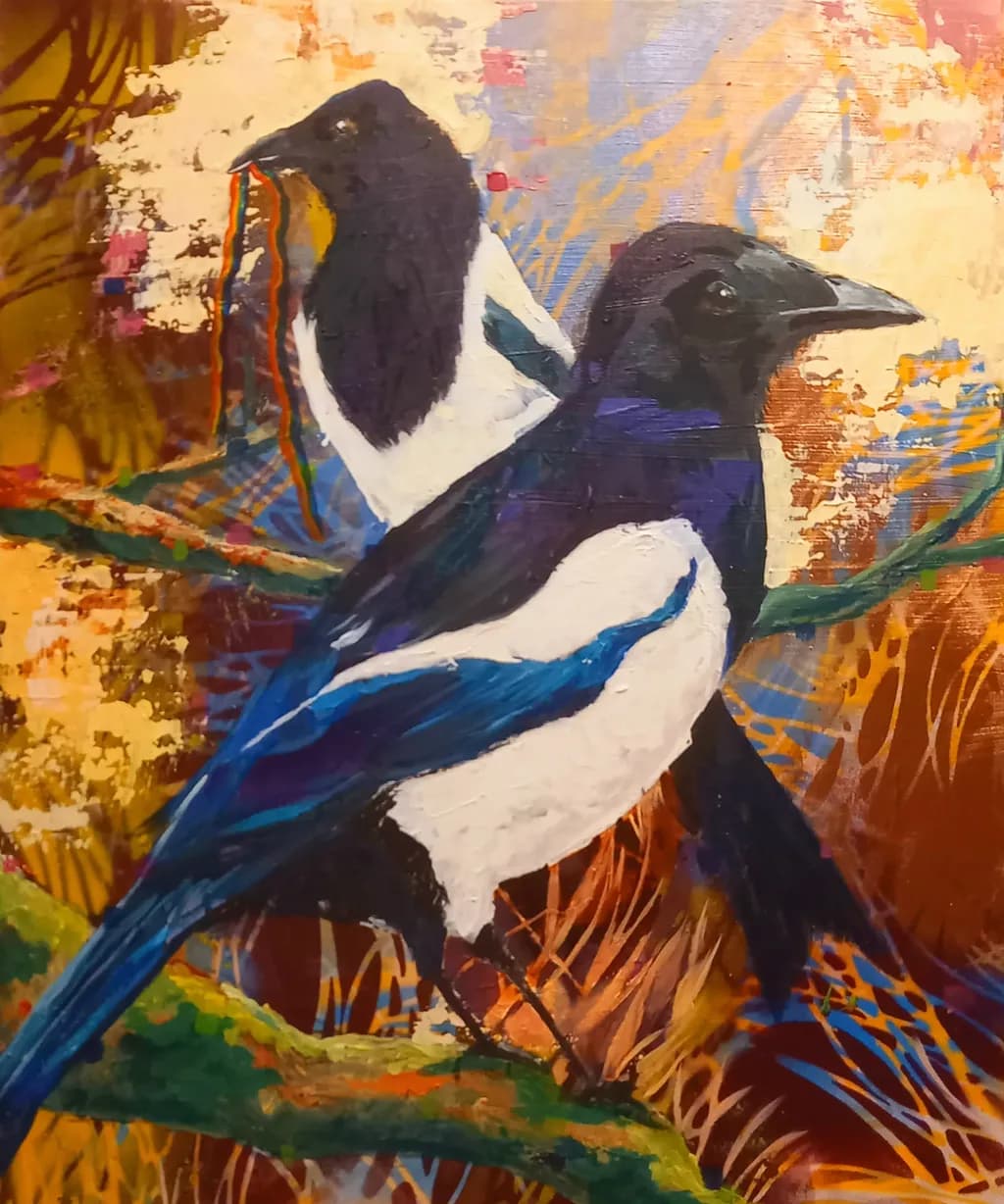 Whispers of the Wild: A Vibrant Encounter with Nature's Magpies