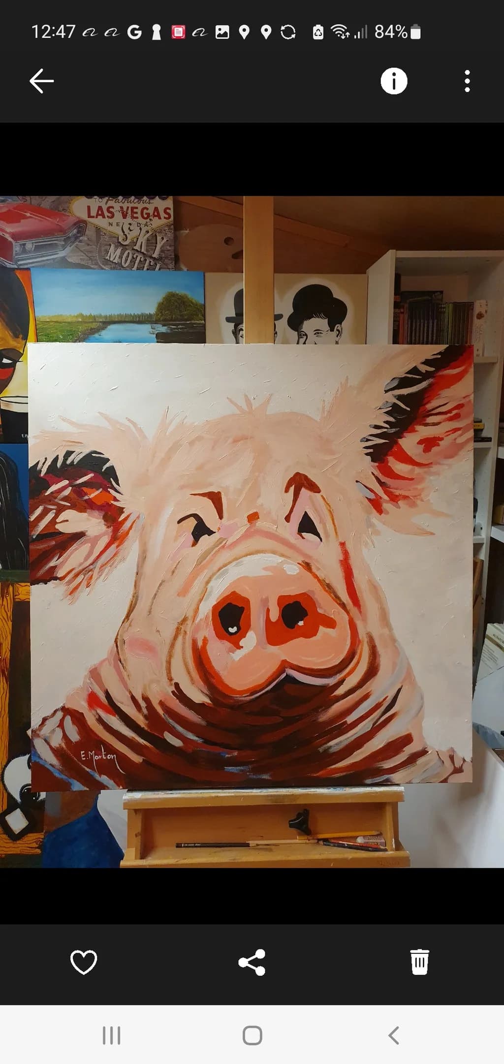 Whimsical Pig Portrait: A Playful Expression in Bold Colors