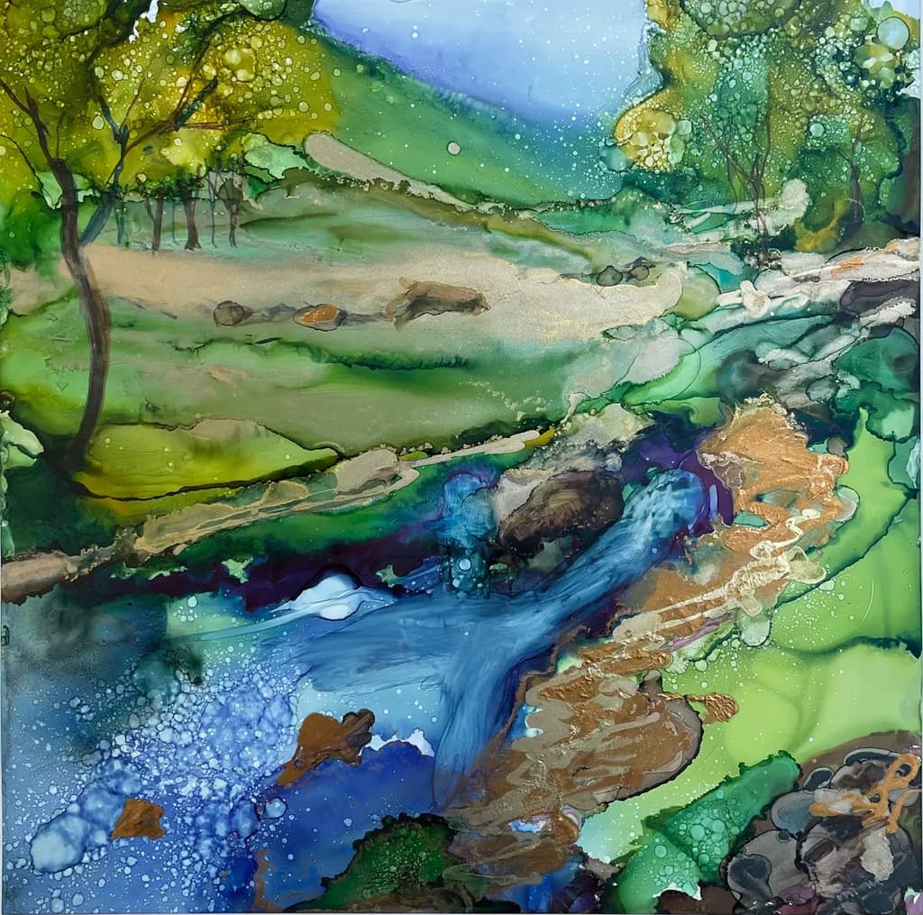 Whispers of Nature: A Serene Stream in Vibrant Hues