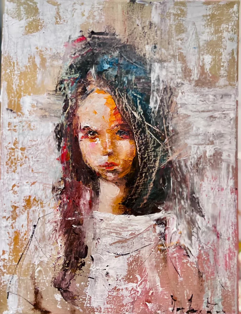 Whispers of Emotion: A Portrait of Resilience and Color