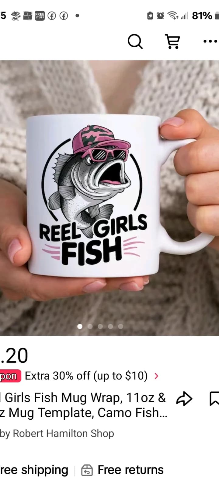 Reel Girls Fish: Bold Bass Mug Design for Fishing Enthusiasts