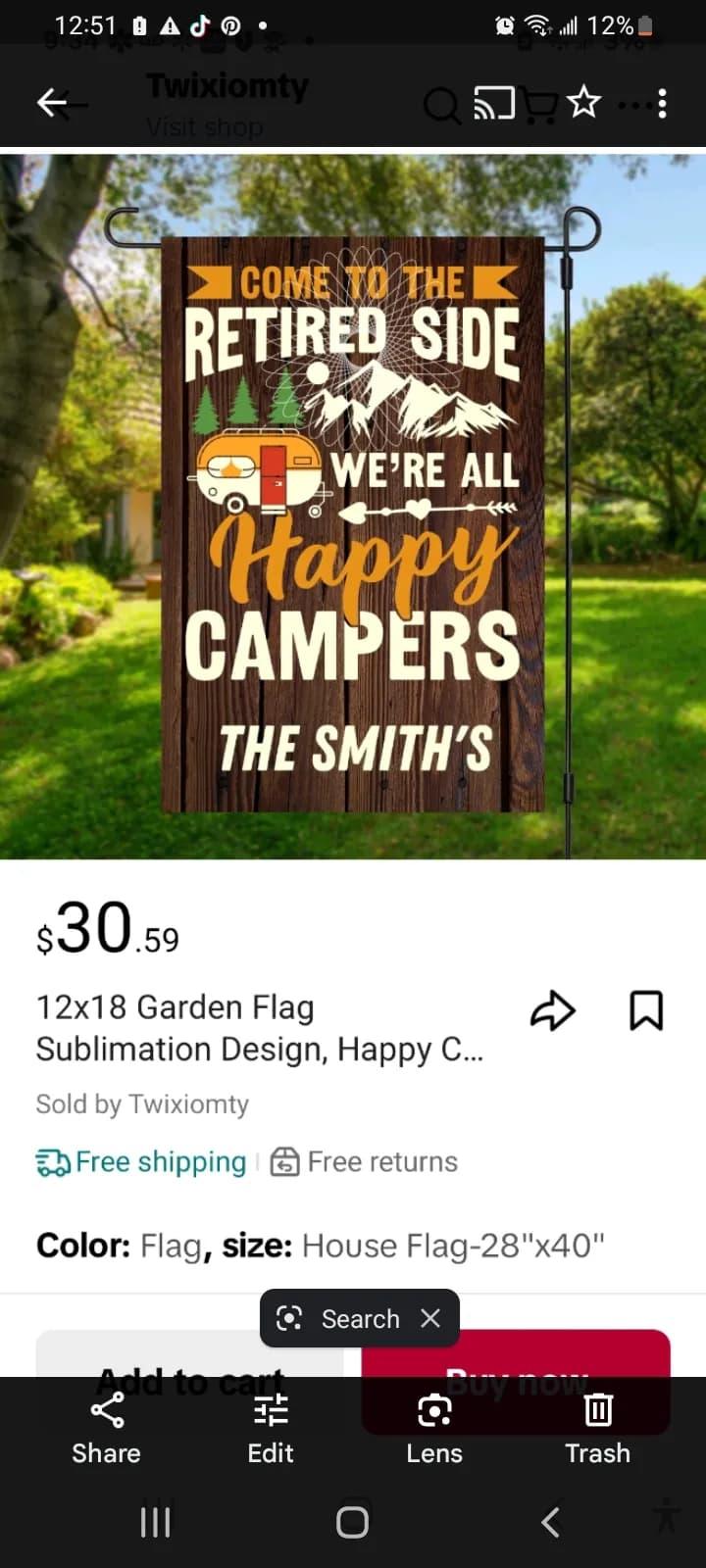 Happy Campers Garden Flag: Embrace the Retired Life with a Touch of Adventure