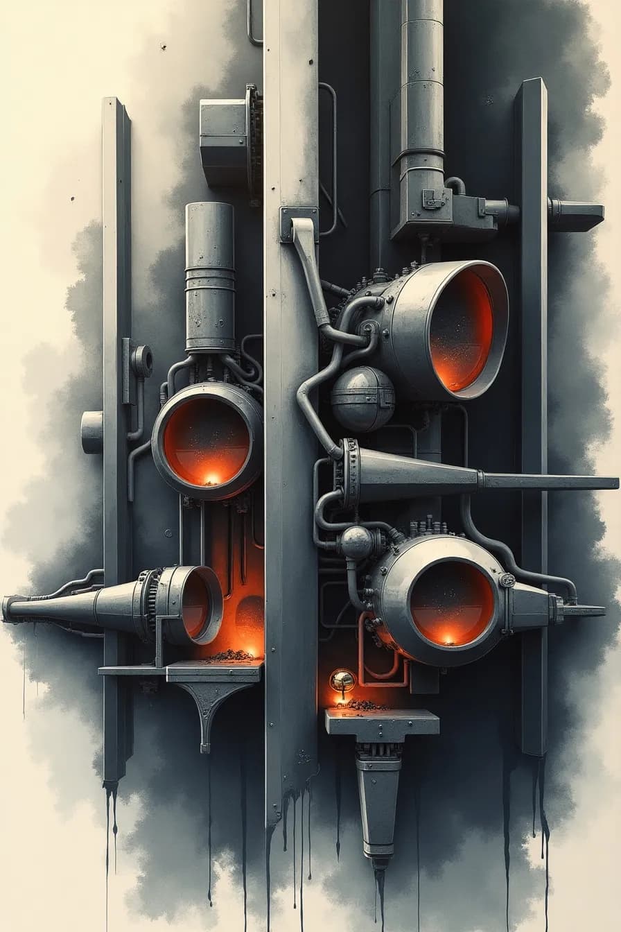 Industrial Symphony: A Glowing Journey Through Steampunk Mechanics