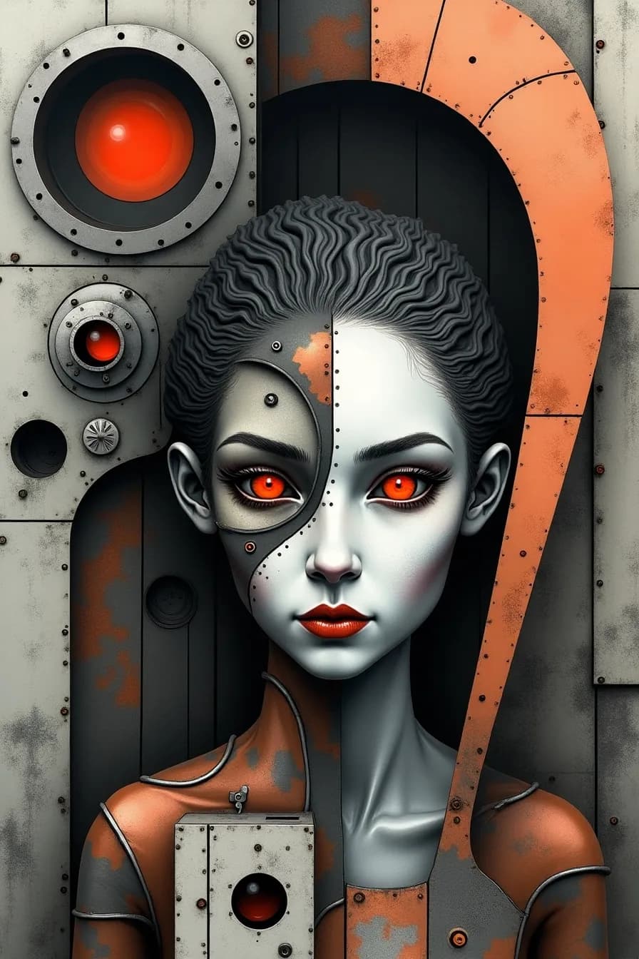Mechanical Muse: A Cybernetic Portrait of Emotion and Identity