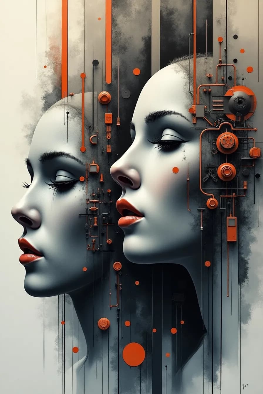 Duality in Motion: An Abstract Exploration of Mechanical Contrast