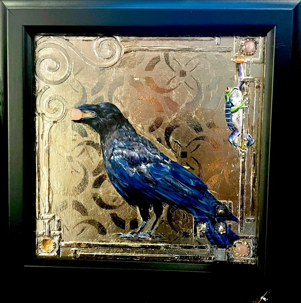Whispers of Enchantment: The Raven's Secret in a Gilded Frame