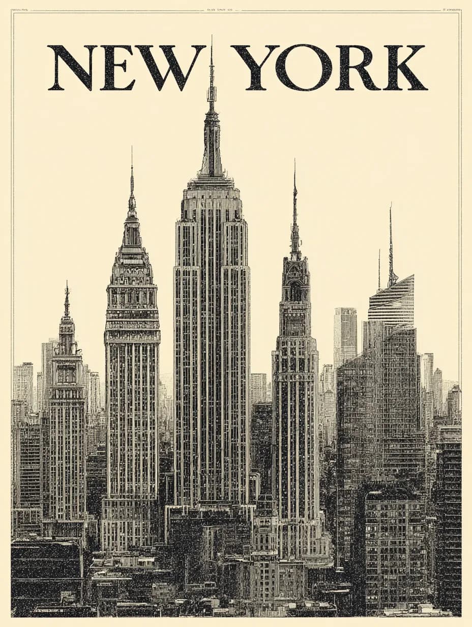 Majestic Skyline: A Tribute to New York's Iconic Architecture