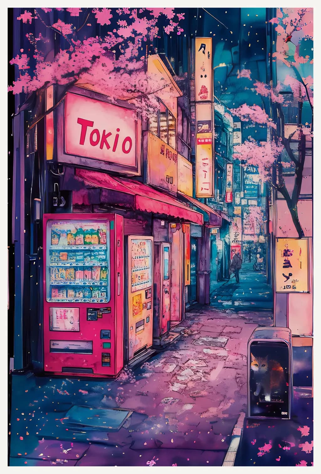 Whispers of Tokyo: A Nighttime Journey Through Cherry Blossom Streets