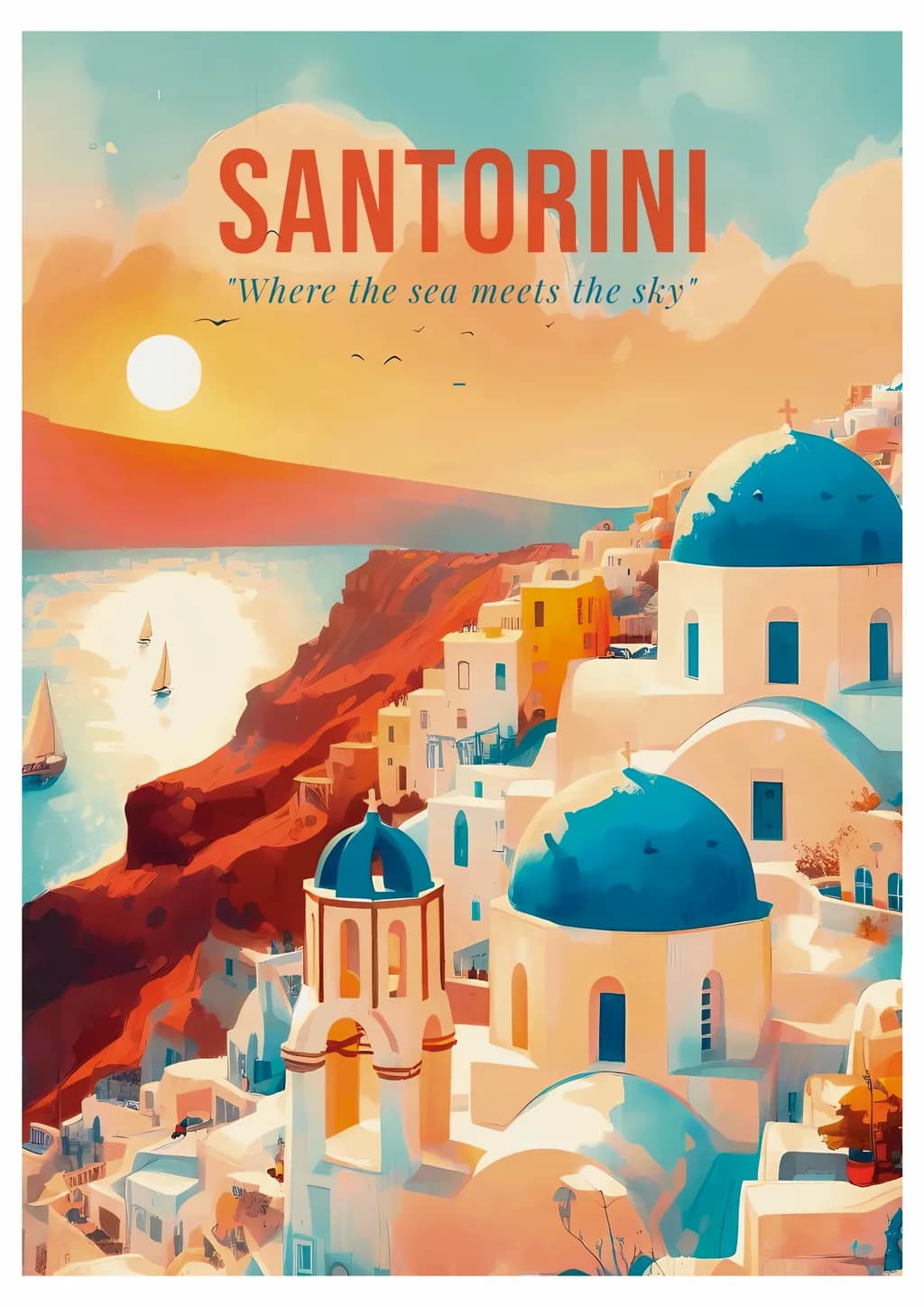 Santorini Sunset: Where the Sea Meets the Sky in Vibrant Colors
