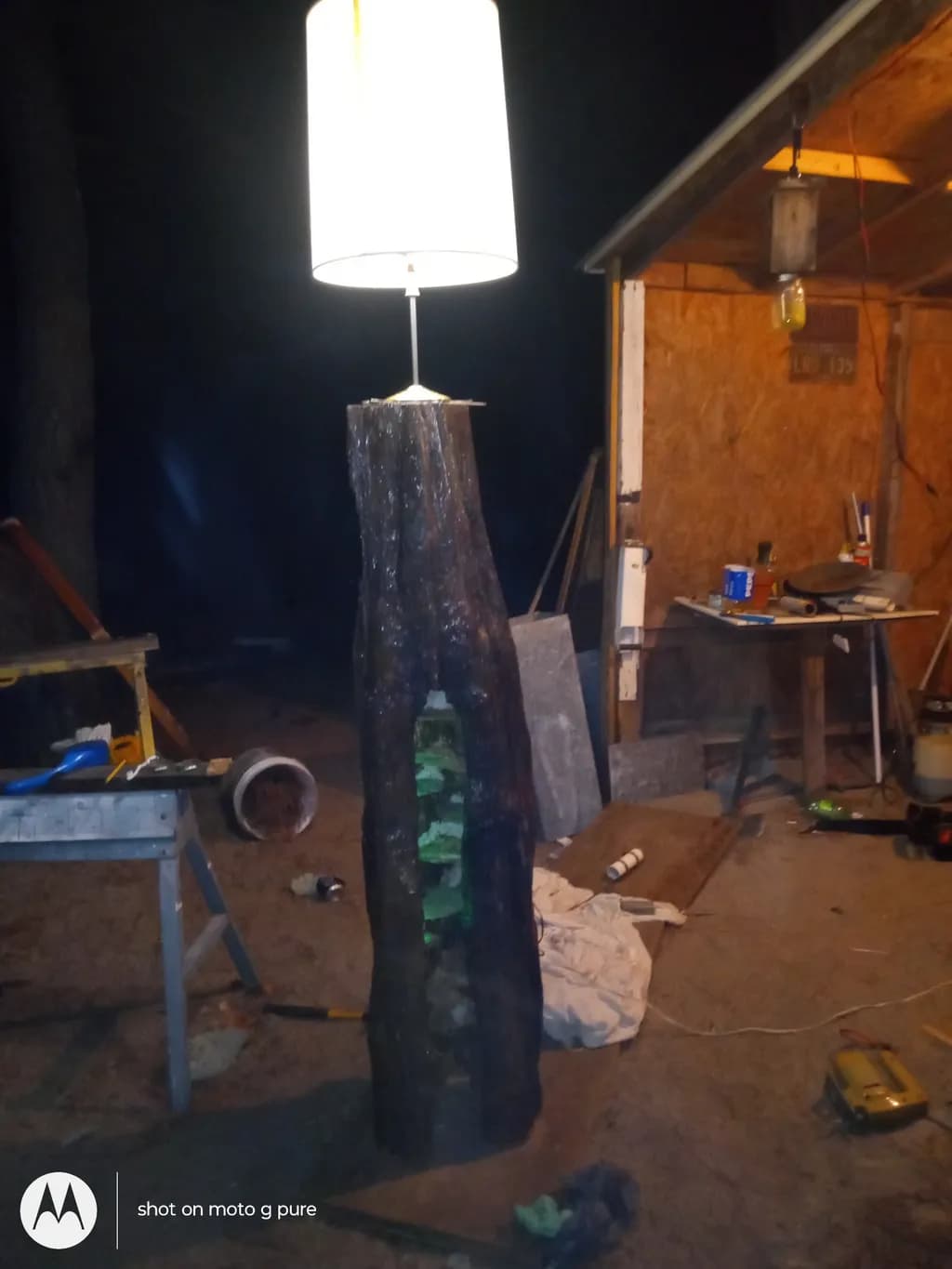 Rustic Nightlight: Handcrafted Wooden Lamp for Cozy Decor and Unique Craftsmanship