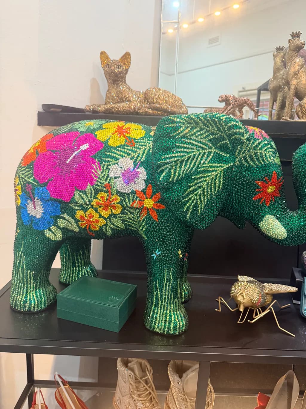 Floral Elephant Figurine