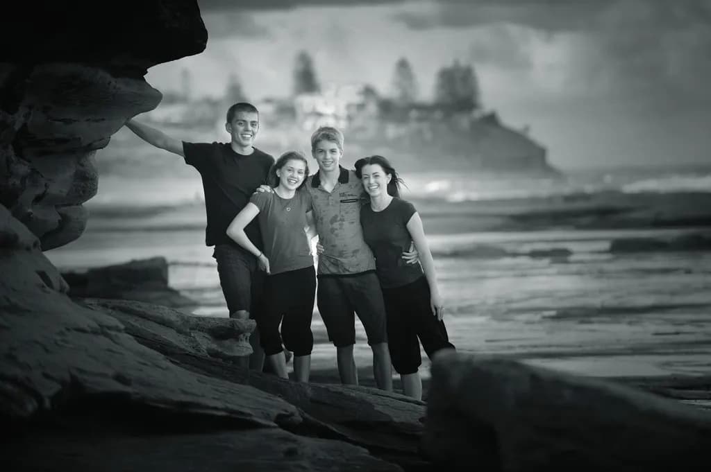 Eternal Bonds: A Timeless Family Moment by the Shoreline