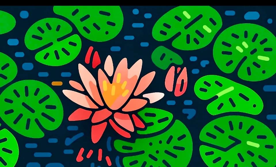 Serenity in Bloom: A Vibrant Water Lily Amidst Lush Green Leaves