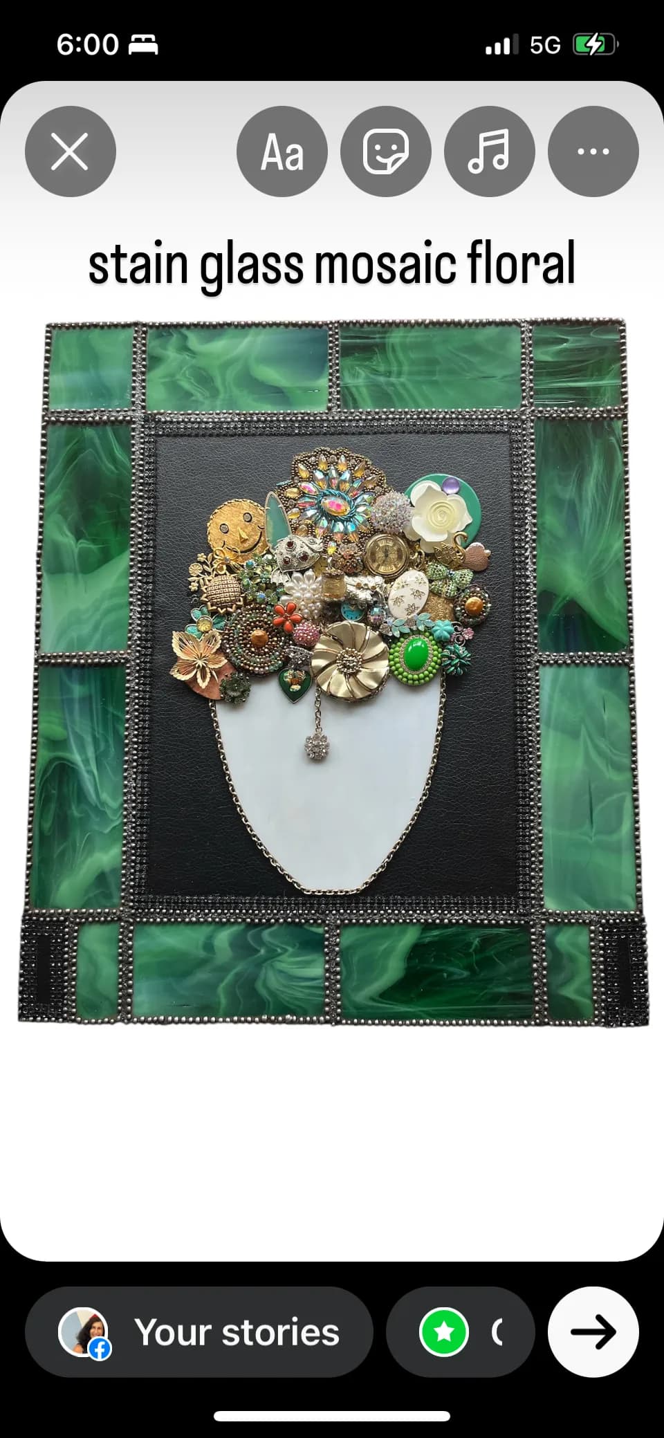 Whimsical Floral Mosaic: A Stained Glass Portrait of Nature's Elegance