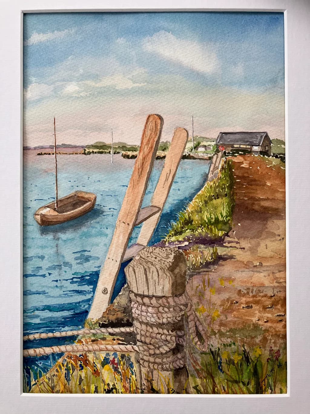 Whispers of the Water: A Serene Coastal Escape in Watercolor
