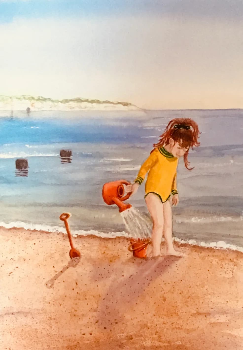 Whimsical Summer Days: A Child's Playful Adventure at the Beach