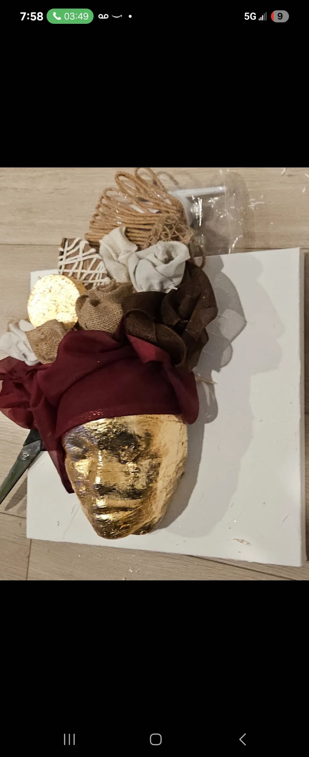 Golden Essence: A Mixed Media Portrait of Cultural Identity and Elegance