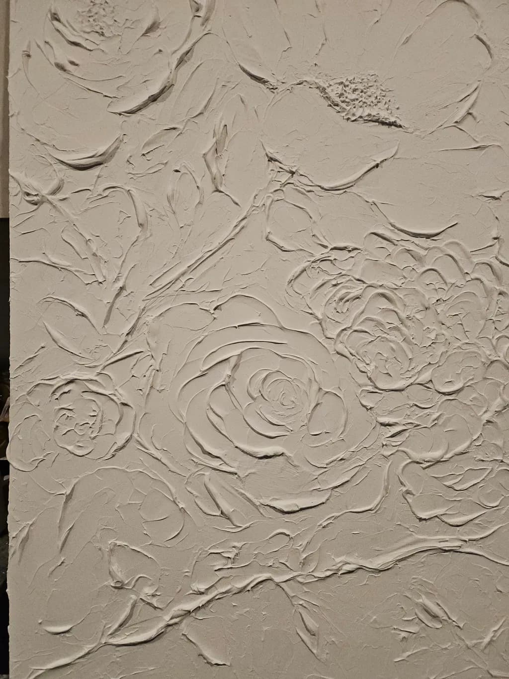 Whispers of Elegance: Textured Floral Serenity in White