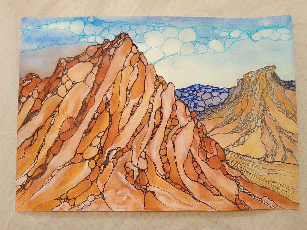 Whispers of the Desert: A Vibrant Journey Through Abstract Landscapes