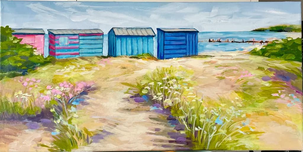 Beach Huts and Sea Thrift