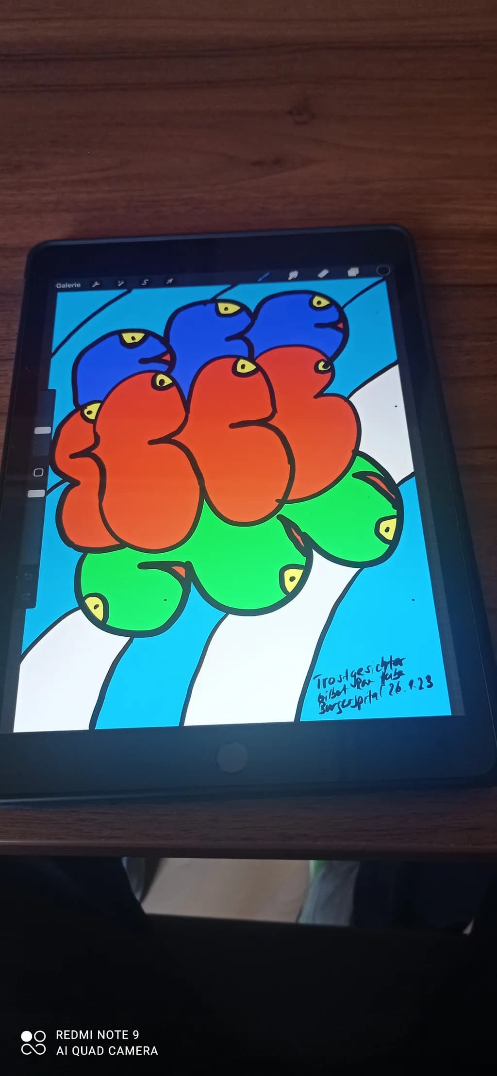 Vibrant Whimsy: A Colorful Dance of Shapes and Eyes