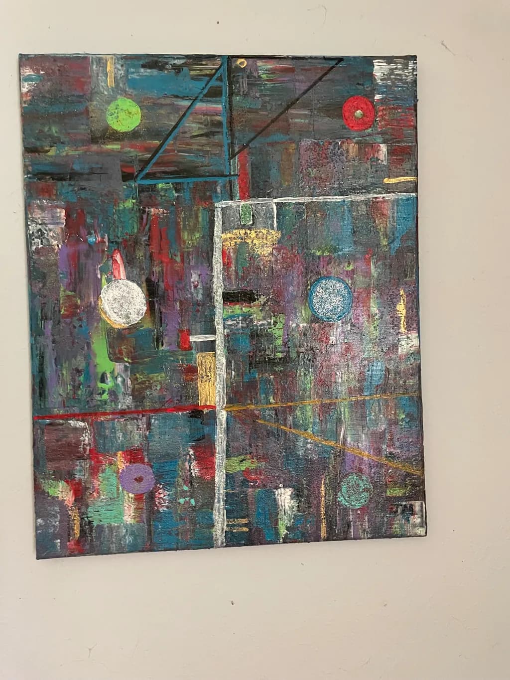 Vibrant Geometric Harmony: A Dance of Color and Form in Abstract Art