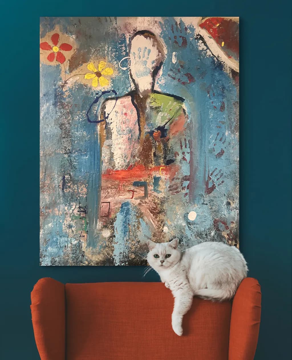 Whispers of Color: An Abstract Journey Through Human Emotion and Nature's Touch