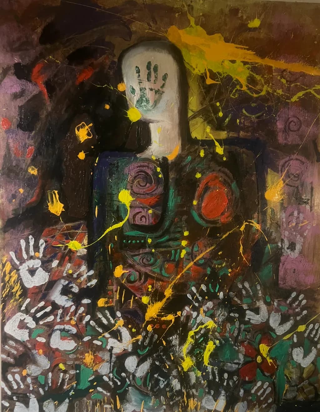 Whispers of Color: A Dance of Handprints and Emotion