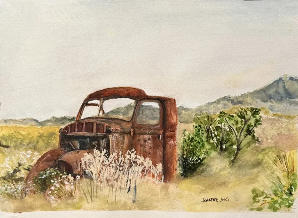 Rustic Memories: A Watercolor Journey Through Time and Nature's Embrace