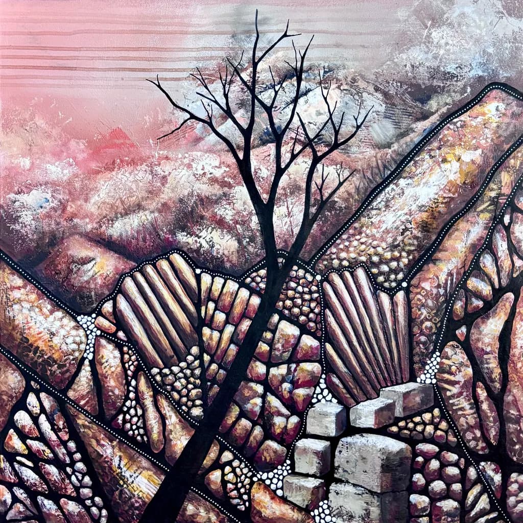 Whispers of the Earth: A Journey Through Abstract Landscapes and Resilient Trees