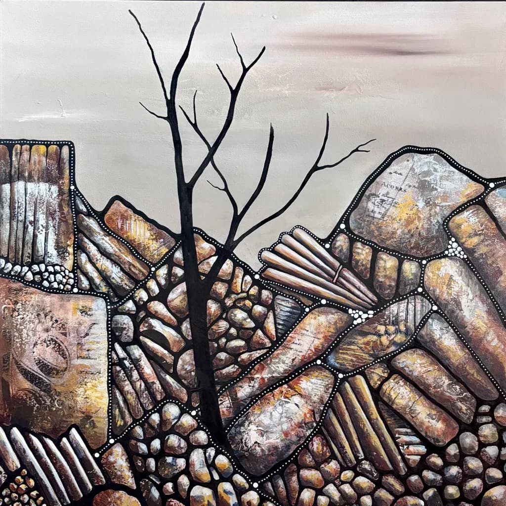 Monochrome Echoes: An Abstract Landscape of Organic Textures and Contrasts