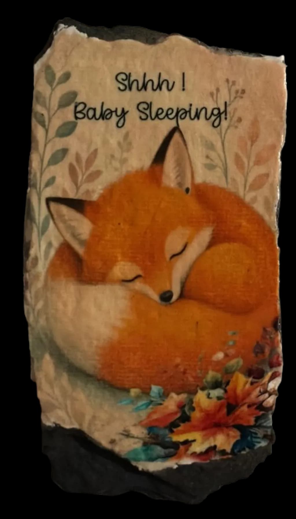 Sleeping Fox with Leaves