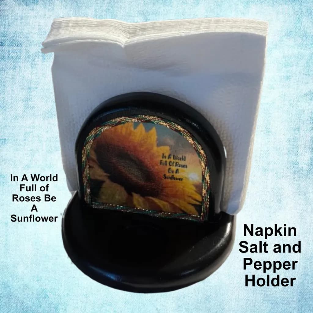 Sunflower Napkin Salt and Pepper Holder
