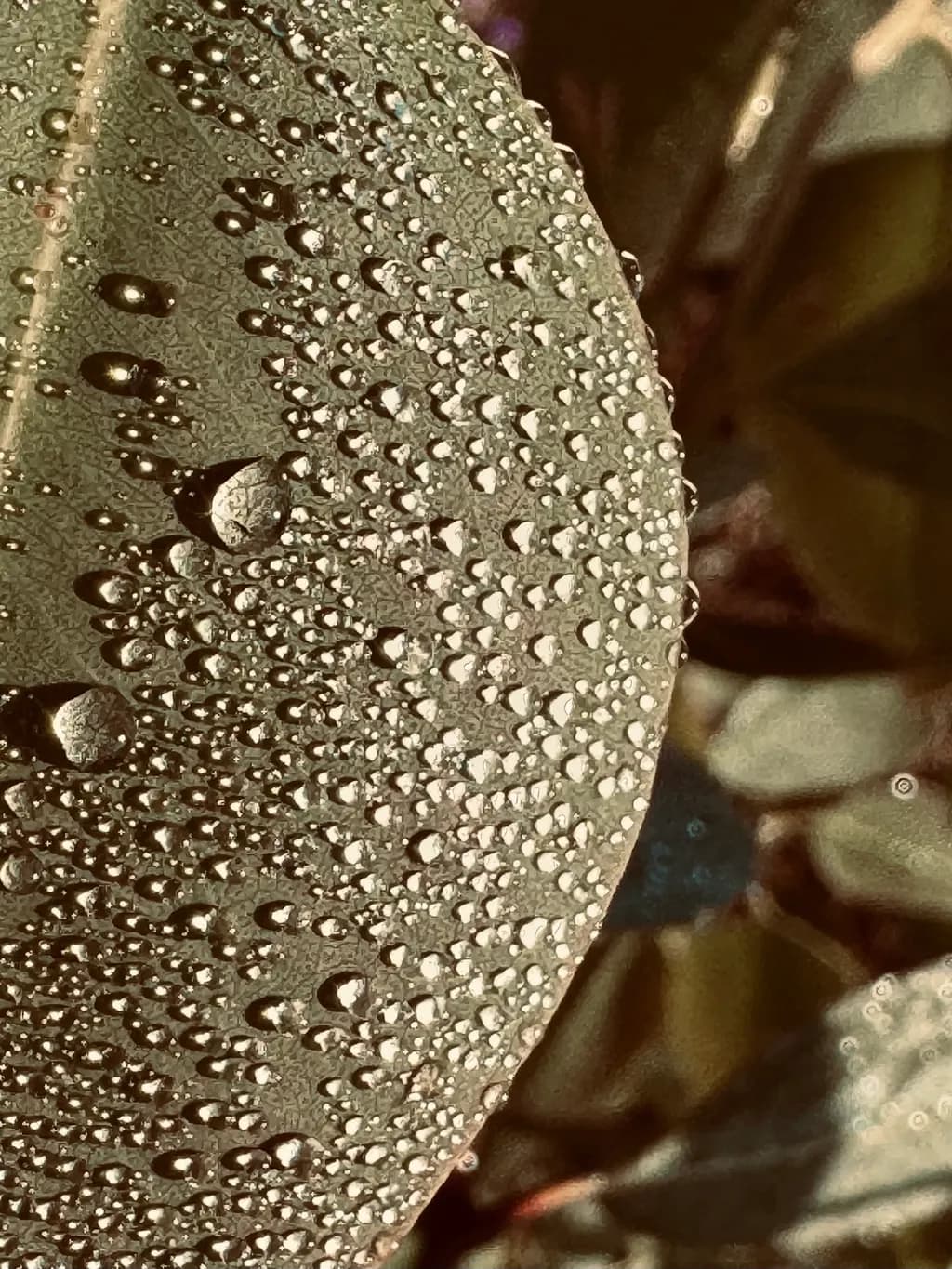 Whispers of Nature: A Leaf Adorned with Raindrops