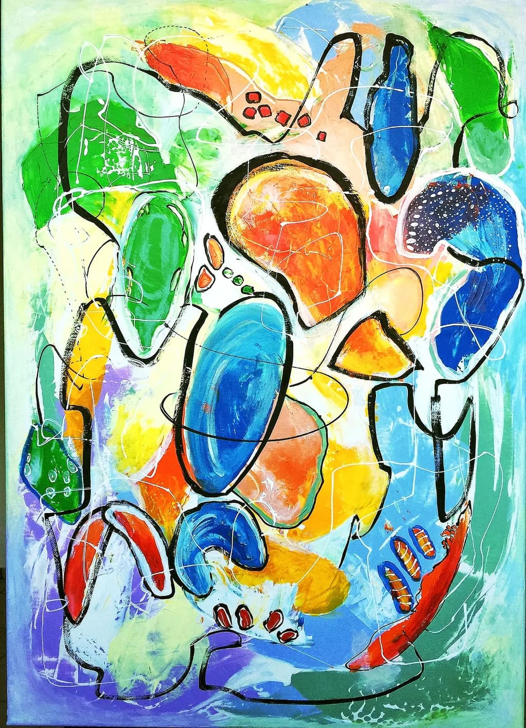 Vibrant Whispers: A Dance of Color and Form in Abstract Expressionism