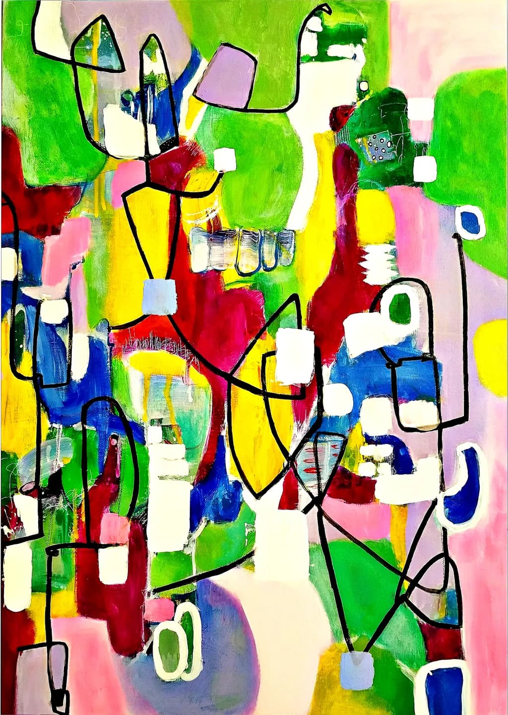 Vibrant Connections: An Abstract Journey Through Color and Form