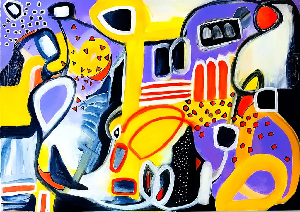 Vibrant Geometric Harmony: An Abstract Journey Through Color and Form
