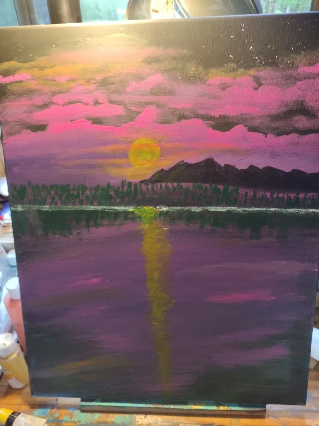 Whispers of Twilight: A Serene Sunset Over the Mountain Lake