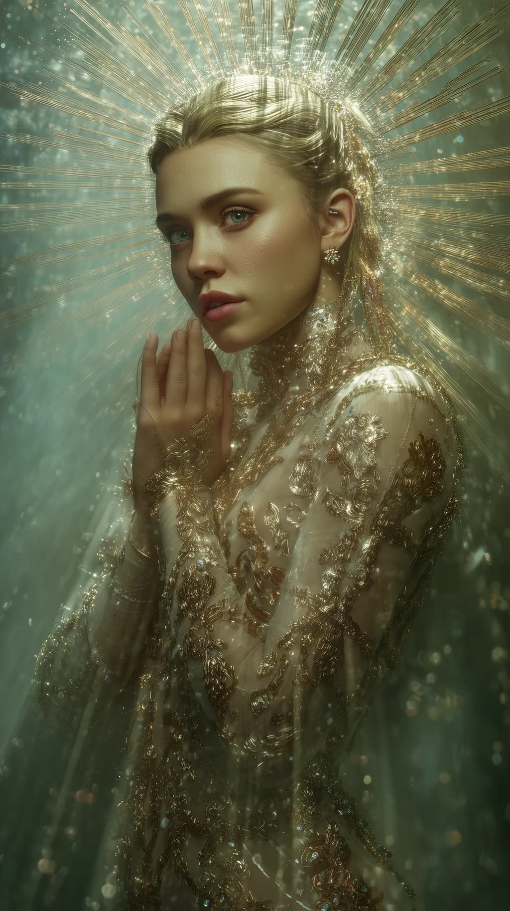 Radiant Reverie: A Celestial Portrait of Grace and Elegance