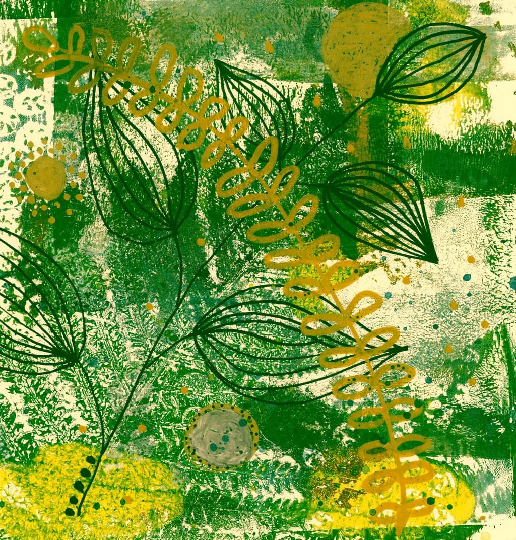 Whispers of Nature: A Vibrant Dance of Green and Gold