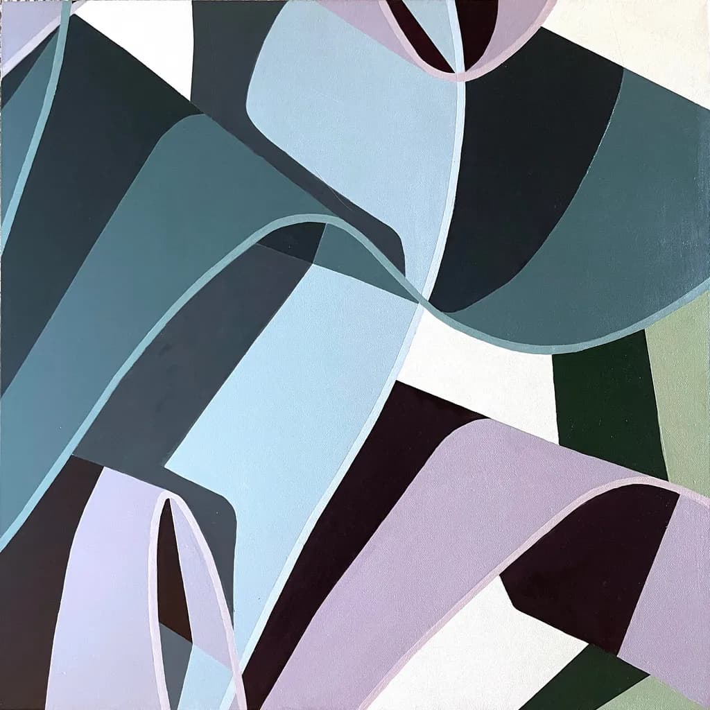Whispers of Color: A Dance of Curves and Hues in Abstract Harmony