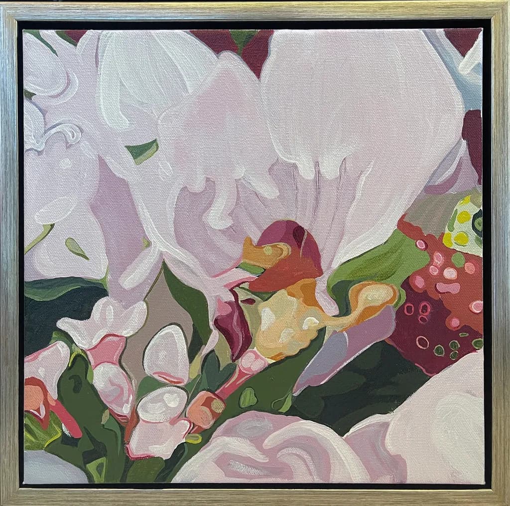 Whispers of Nature: A Colorful Floral Embrace in Abstract Harmony