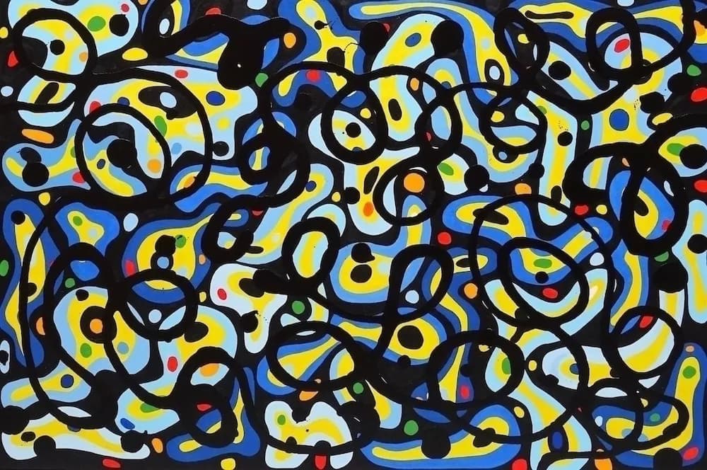 Vibrant Whirl: A Dance of Color and Form