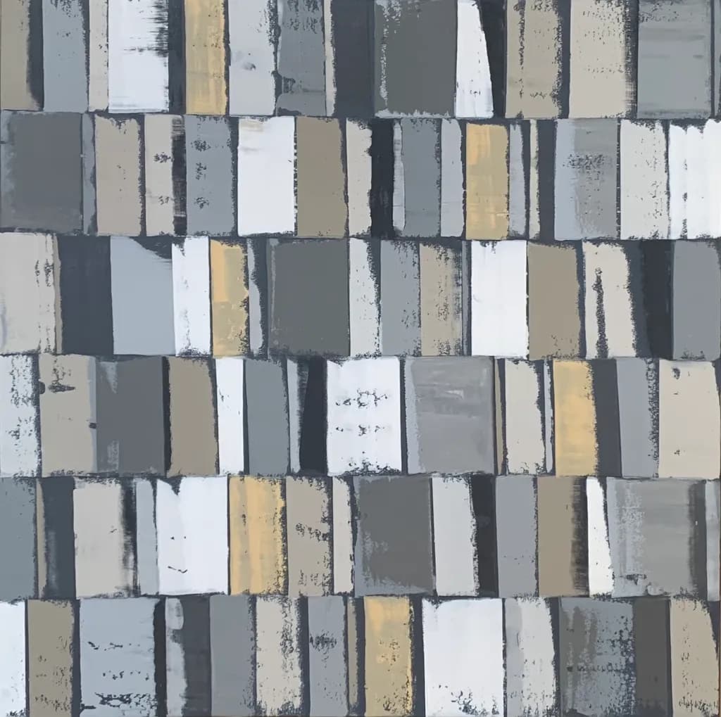 Textured Harmony: A Contemporary Exploration of Geometric Landscapes in Earthy Tones