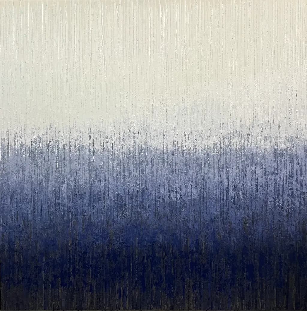Whispers of the Horizon: A Textured Journey Through Blue and White Tones