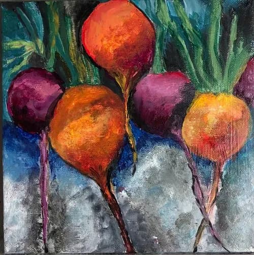 Vibrant Roots: An Abstract Celebration of Colorful Vegetables