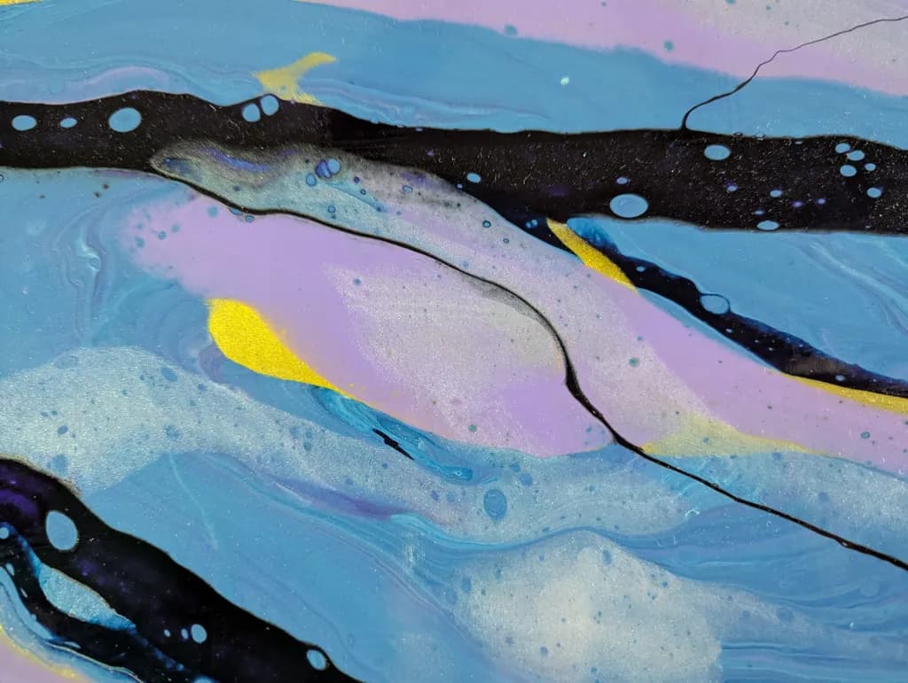 Whispers of Color: A Fluid Dance of Blue and Gold