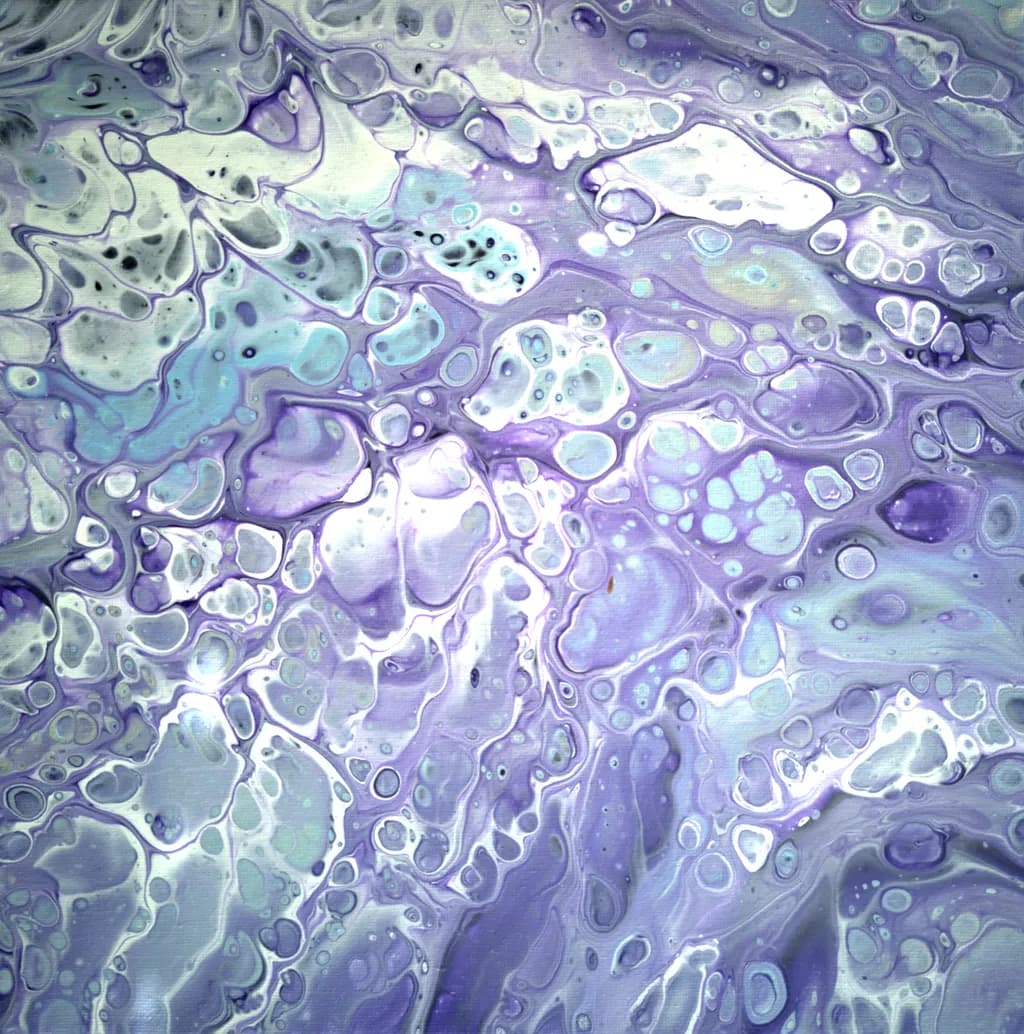 Whispers of Fluidity: An Abstract Dance of Lavender and Aqua Swirls