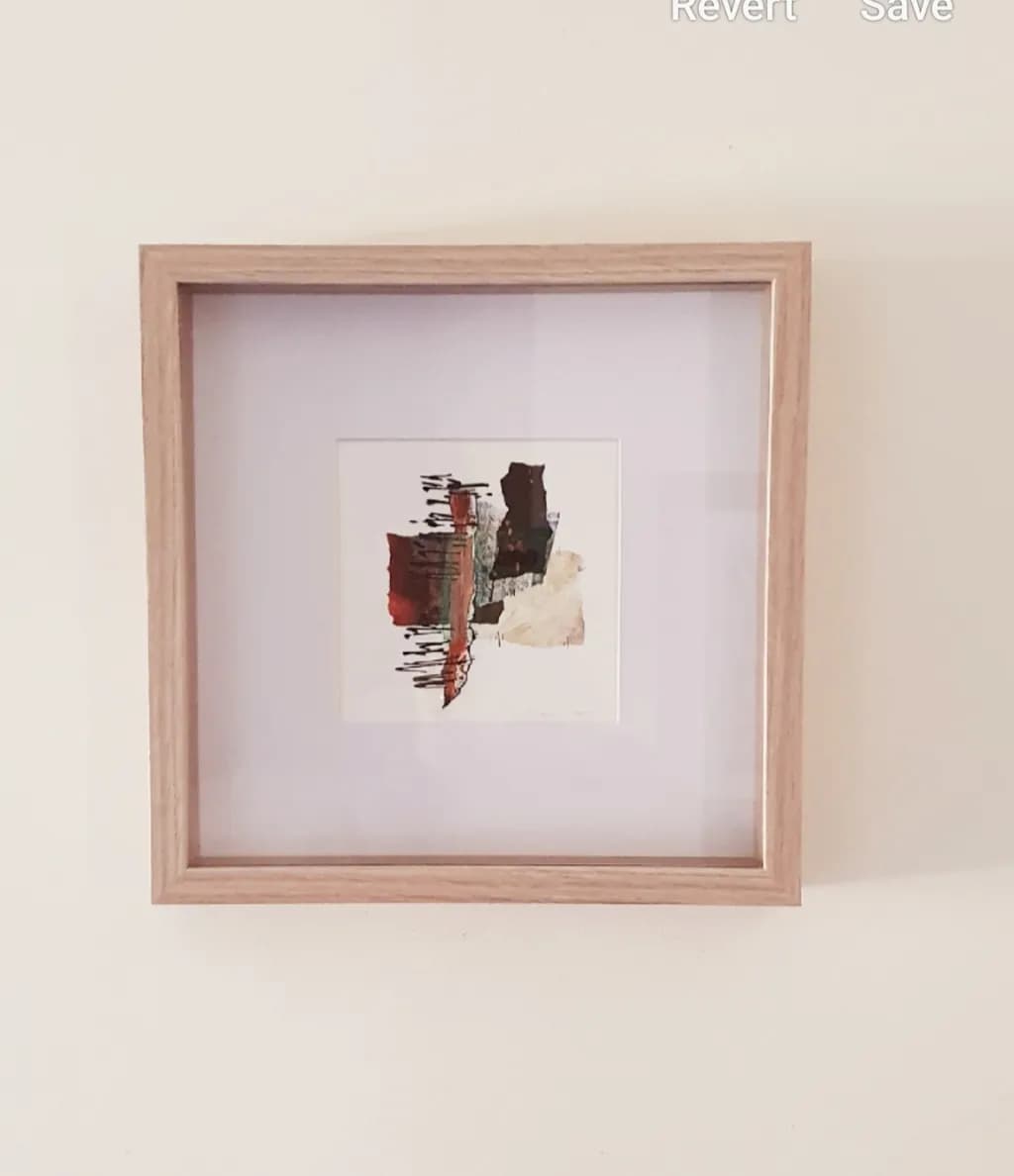 Abstract Harmony: A Fusion of Earthy Tones and Textures in Framed Artistry